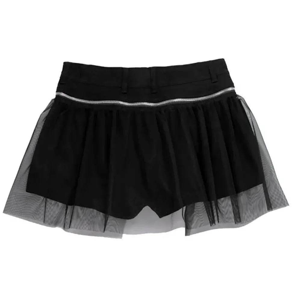 LISTEN FLAVOR Layered Shorts w/ Tulle