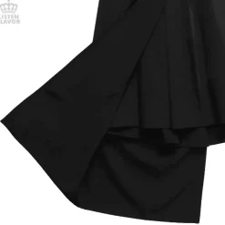 LISTEN FLAVOR Layered Style Asymmetrical Pleated Long Skirt w/ Belt