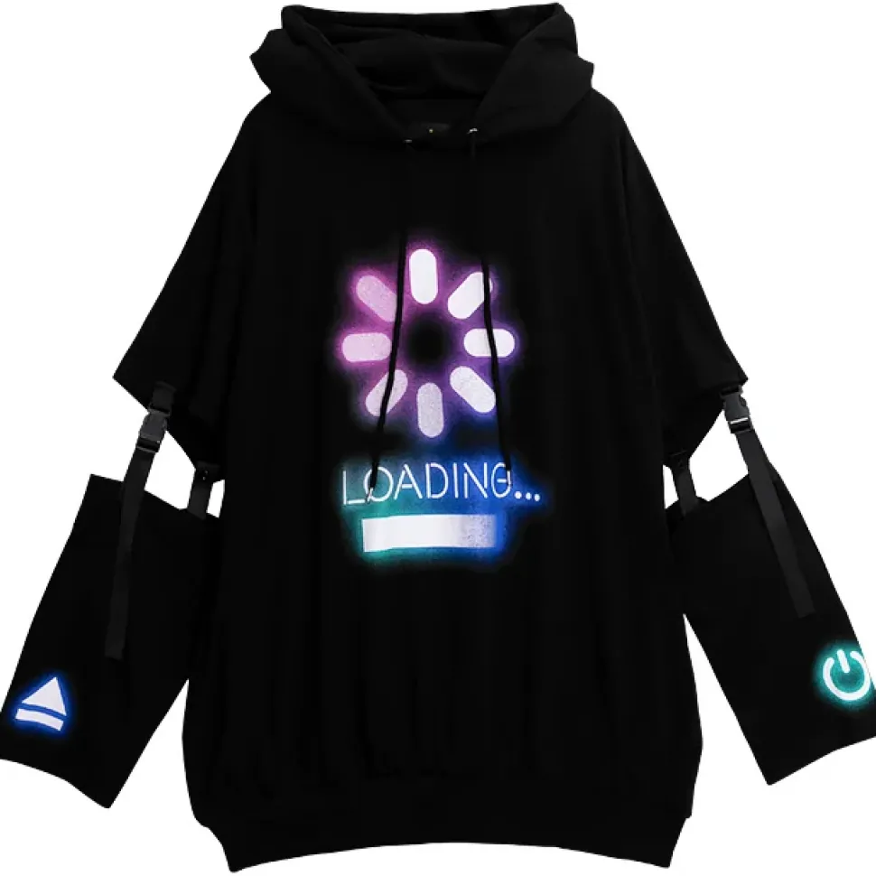 LISTEN FLAVOR LOADING Separate Sleeve Belt Cut Hoodie