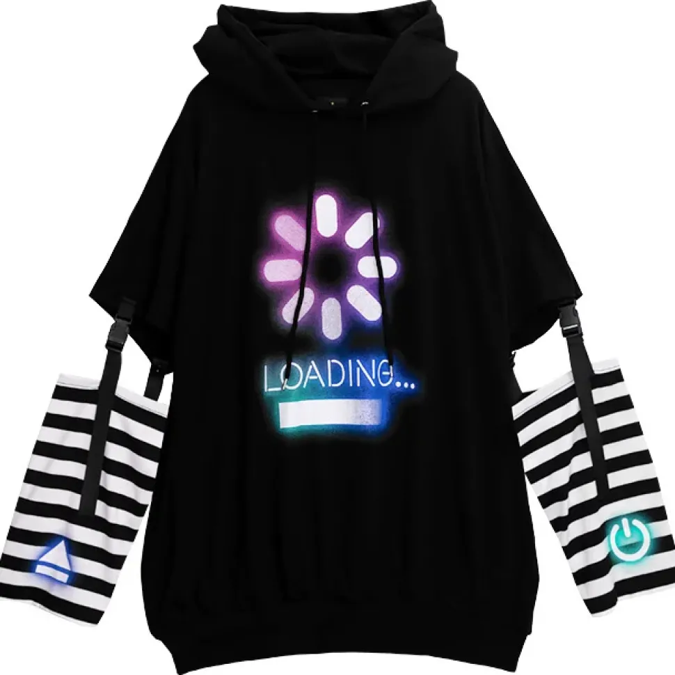 LISTEN FLAVOR LOADING Separate Sleeve Belt Cut Hoodie