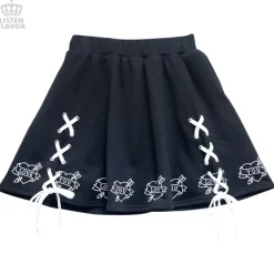LISTEN FLAVOR Love Heart Lace-Up Circular Skirt