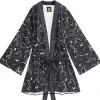 LISTEN FLAVOR Magical Night Black Kimono Robe