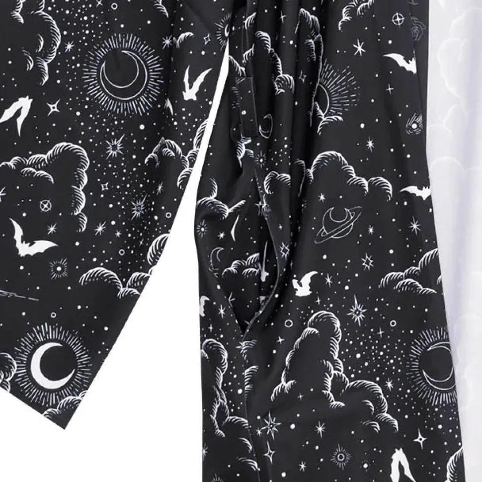 LISTEN FLAVOR Magical Night Black Kimono Robe