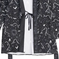 LISTEN FLAVOR Magical Night Black Kimono Robe