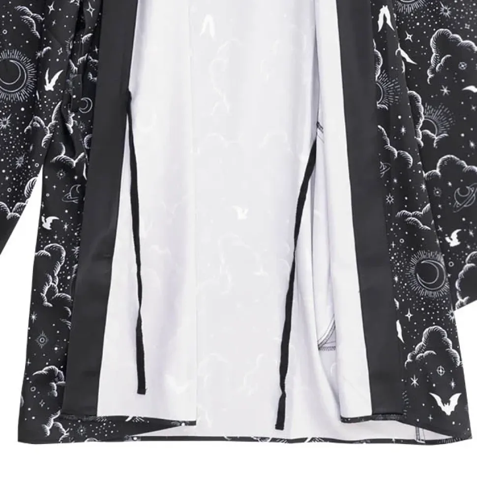 LISTEN FLAVOR Magical Night Black Kimono Robe