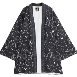 LISTEN FLAVOR Magical Night Black Kimono Robe
