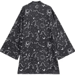 LISTEN FLAVOR Magical Night Black Kimono Robe