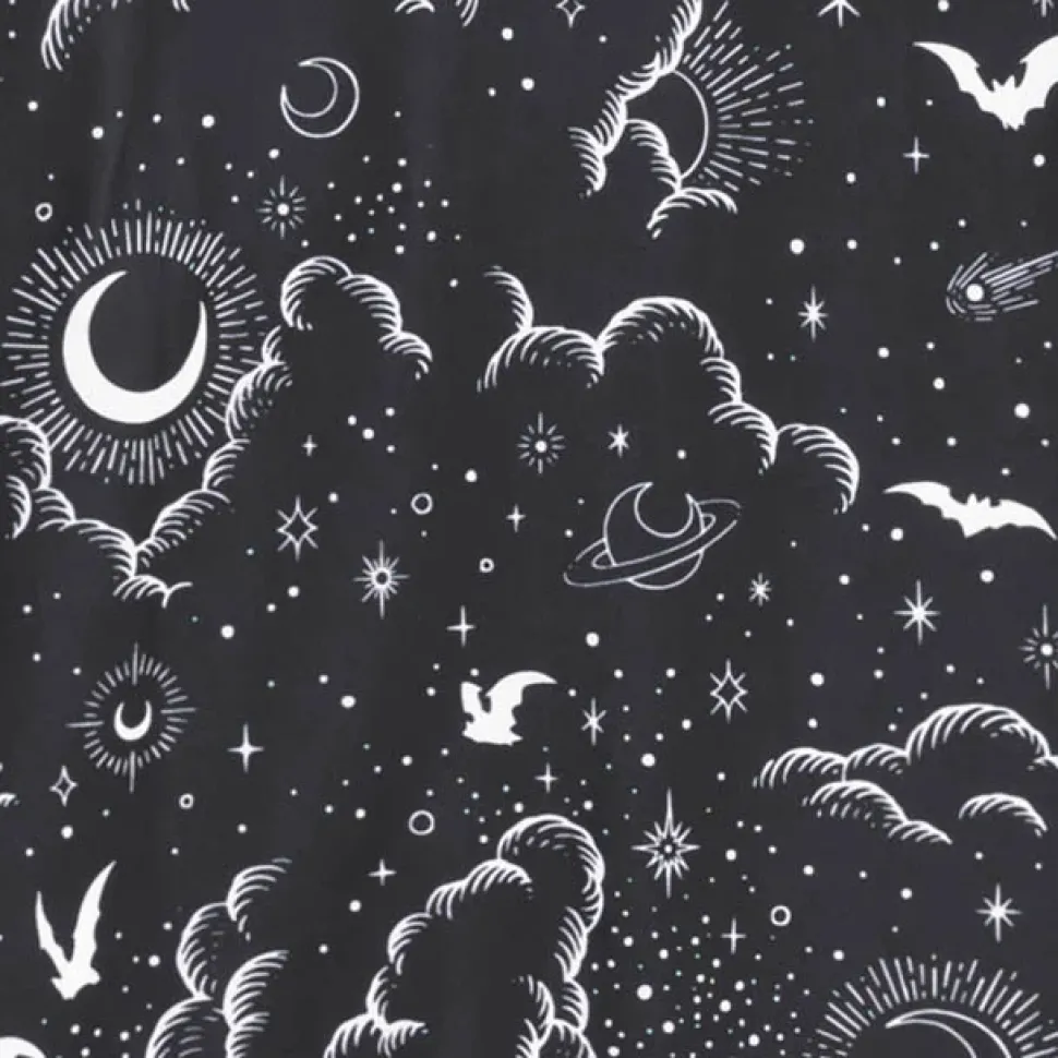 LISTEN FLAVOR Magical Night Black Kimono Robe