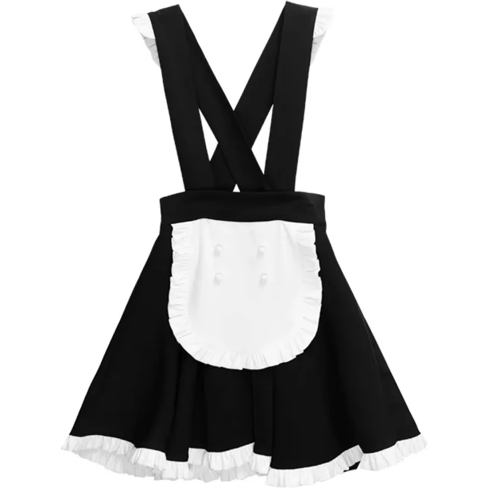 LISTEN FLAVOR Maid-Style Skirt w/ Suspenders