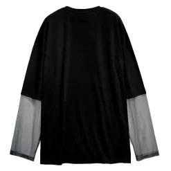 LISTEN FLAVOR Medication Bear Sheer Switching Top