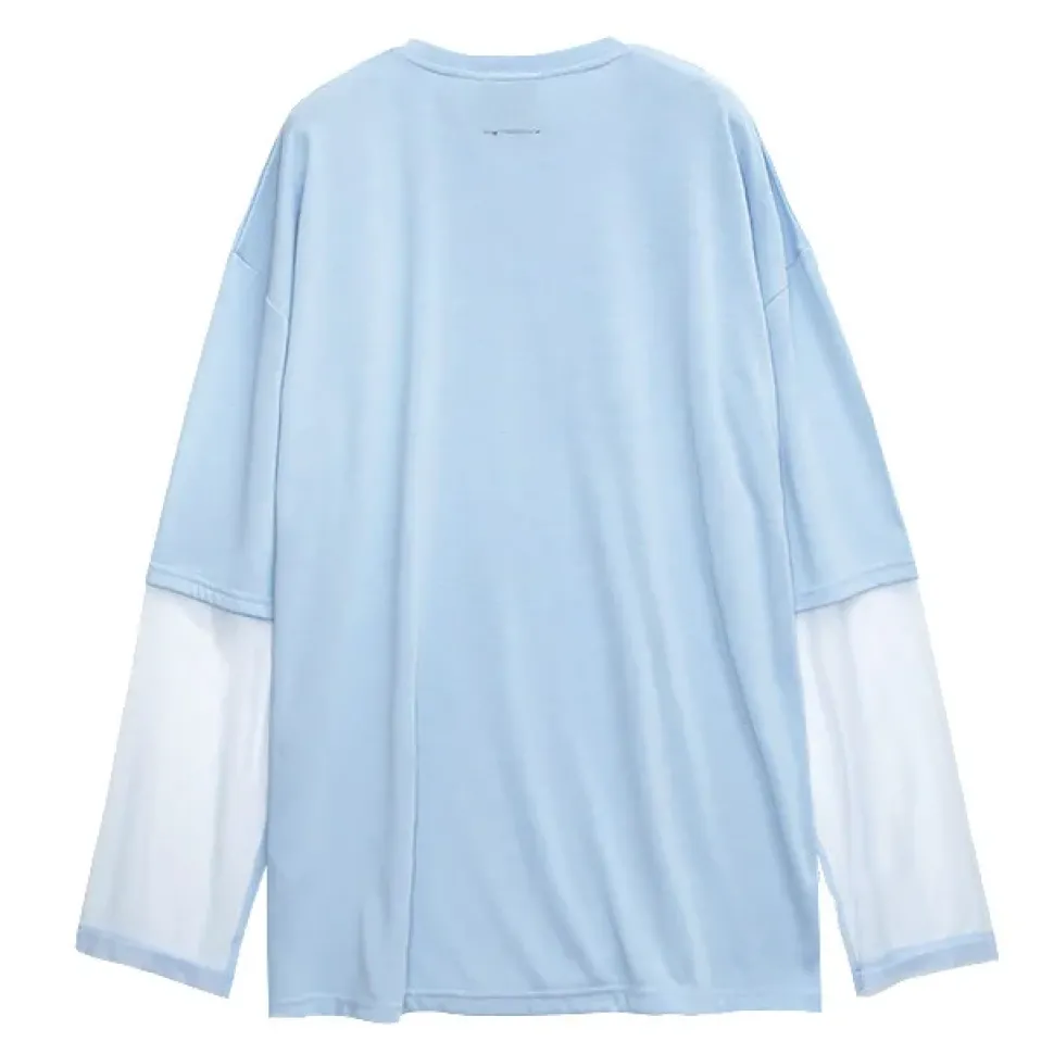 LISTEN FLAVOR Medication Bear Sheer Switching Top