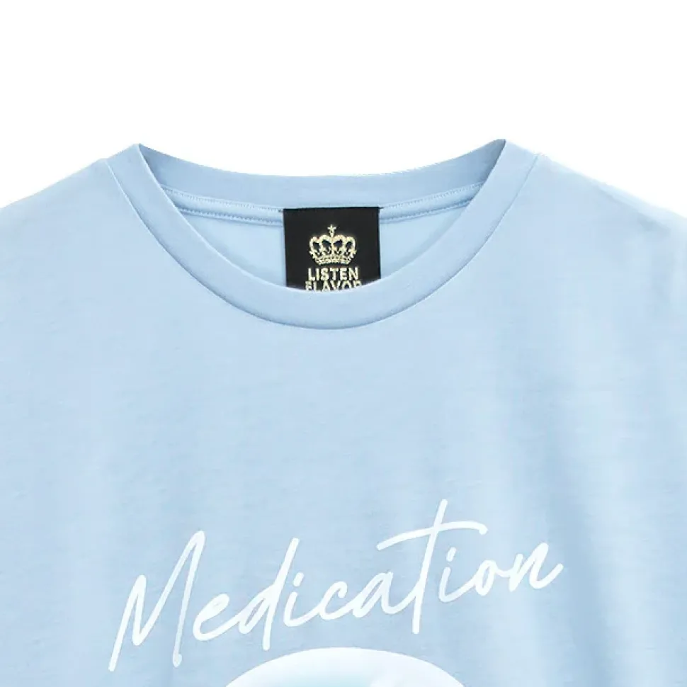 LISTEN FLAVOR Medication Bear Sheer Switching Top