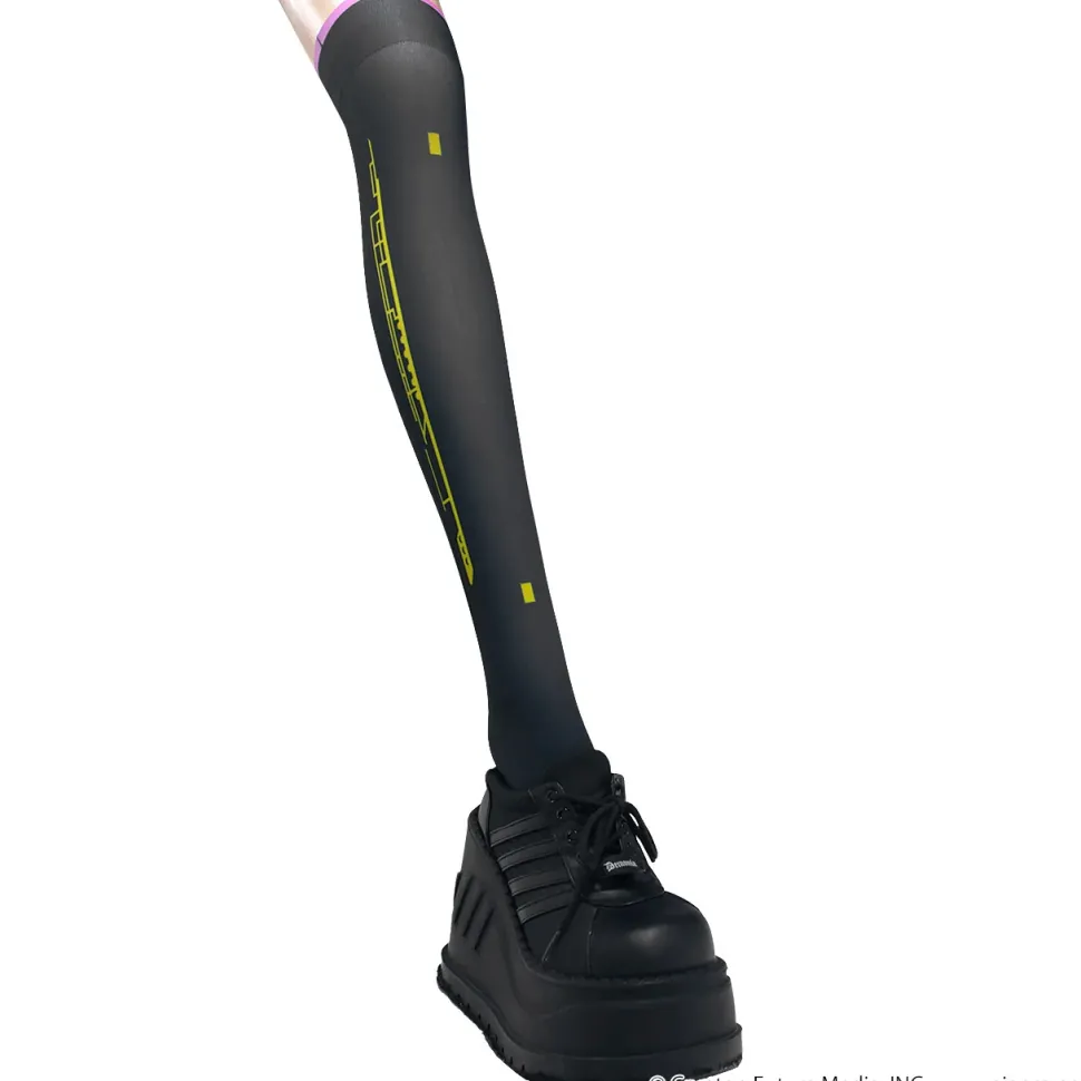 LISTEN FLAVOR Megurine Luka Knee-High Socks 2 Black