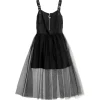 LISTEN FLAVOR Melty Moon Zip Tulle Jumper Skirt