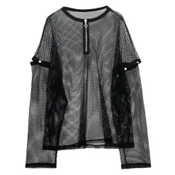 LISTEN FLAVOR Mesh 2-Way Pullover