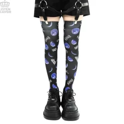 LISTEN FLAVOR Metal Moon Knee-High Socks