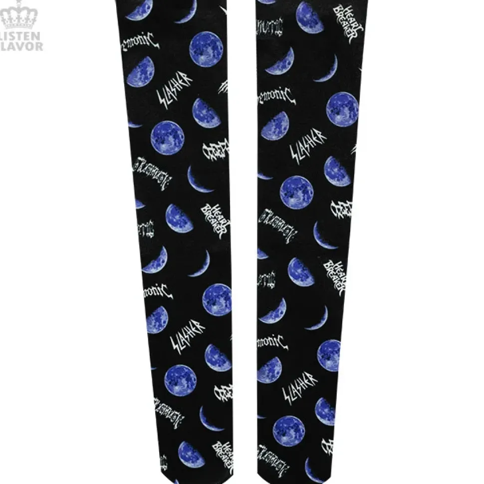 LISTEN FLAVOR Metal Moon Knee-High Socks