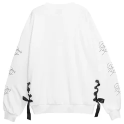 LISTEN FLAVOR Moonlit Night Black Cat Lace-Up Pullover