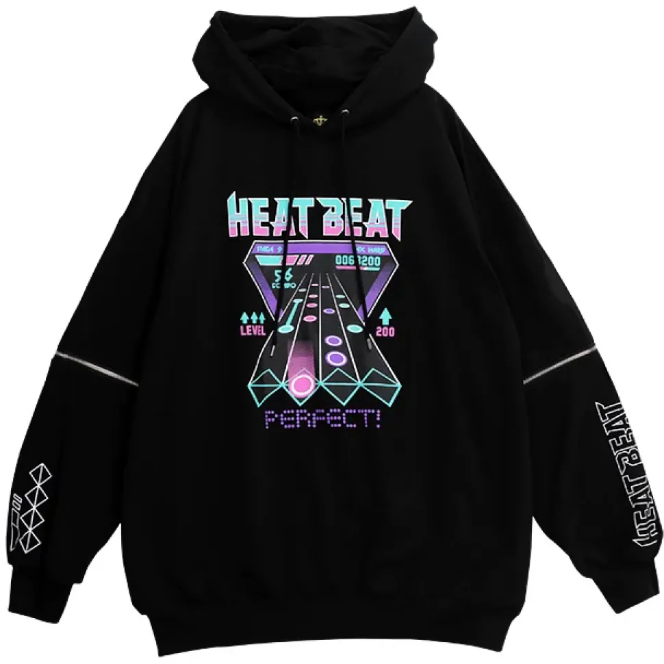 LISTEN FLAVOR Music Game Zip Sleeve 2-Way Hoodie