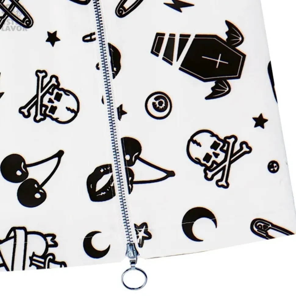 LISTEN FLAVOR Mysterious Pattern Zippered Skirt