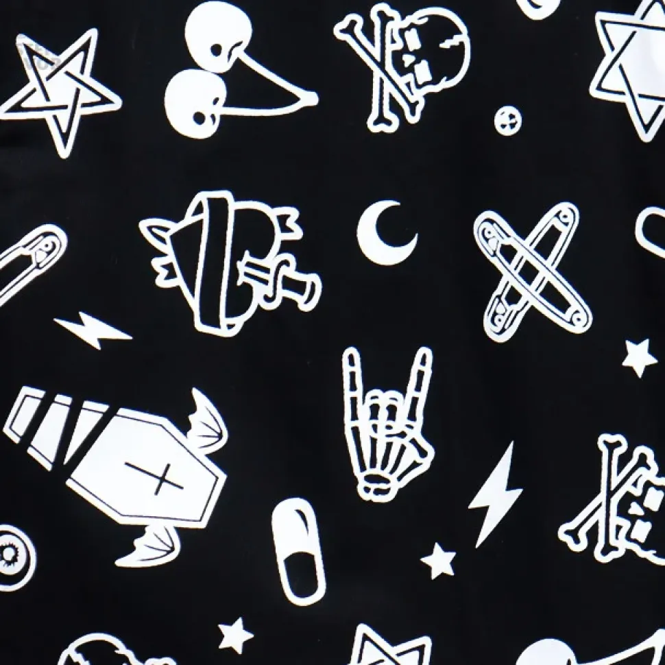 LISTEN FLAVOR Mysterious Pattern Zippered Skirt