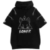 LISTEN FLAVOR Mystery Cat Zip Design Hoodie