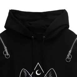 LISTEN FLAVOR Mystery Cat Zip Design Hoodie