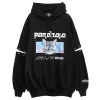 LISTEN FLAVOR Paranoia Cat Ring Sleeve Hoodie