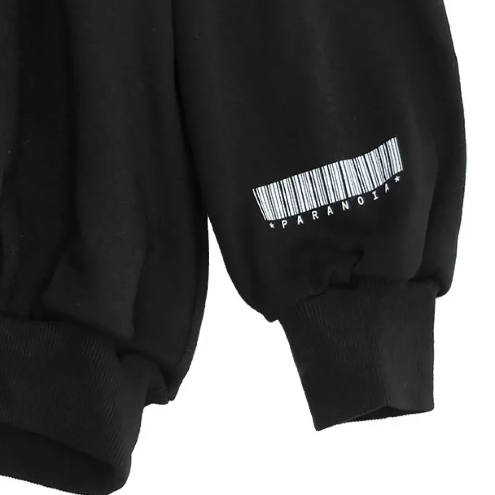 LISTEN FLAVOR Paranoia Cat Ring Sleeve Hoodie