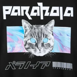 LISTEN FLAVOR Paranoia Cat Ring Sleeve Hoodie