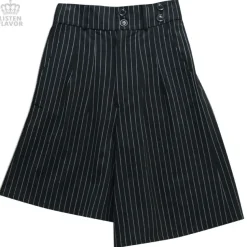 LISTEN FLAVOR Pleated Asymmetrical Gaucho Pants w/ Flap