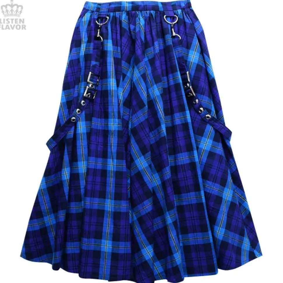 LISTEN FLAVOR Pleated Maxi Skirt w/ Shoulder Straps