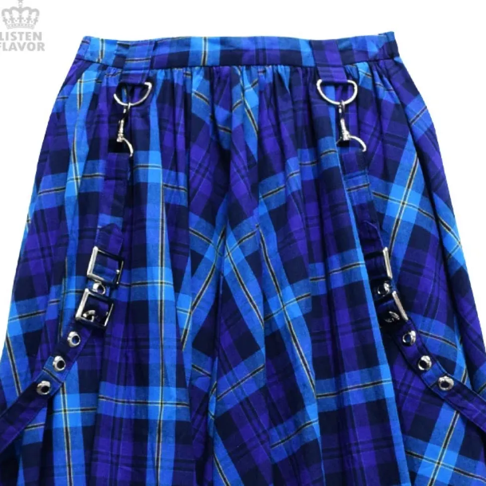 LISTEN FLAVOR Pleated Maxi Skirt w/ Shoulder Straps