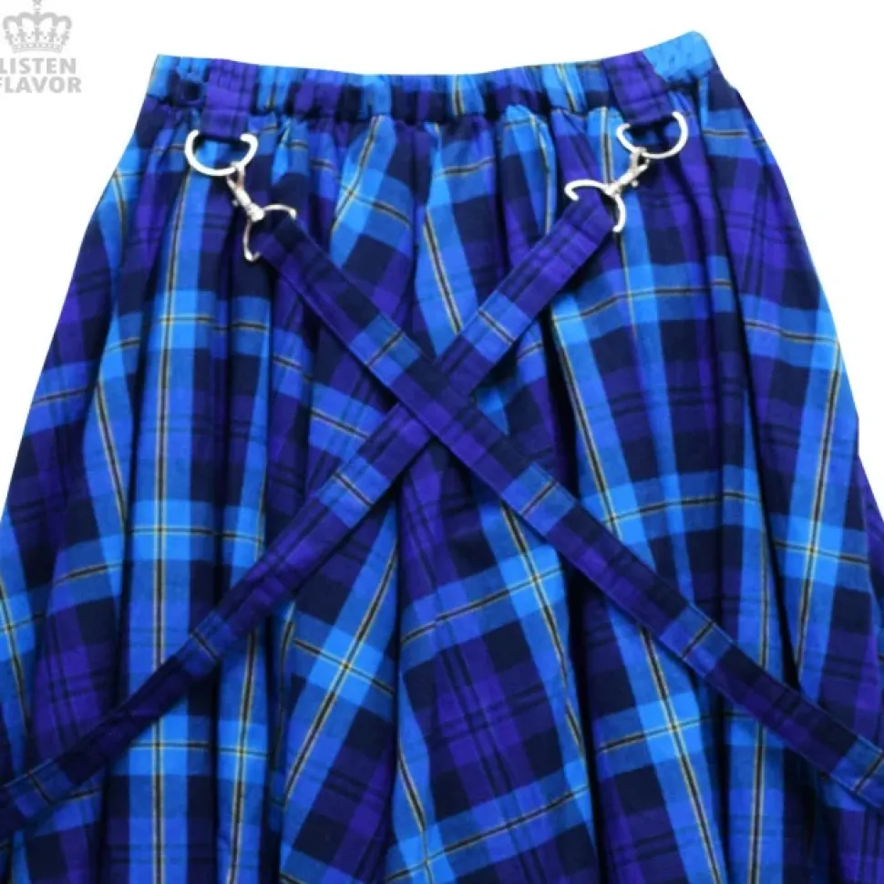 LISTEN FLAVOR Pleated Maxi Skirt w/ Shoulder Straps