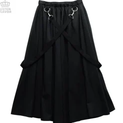 LISTEN FLAVOR Pleated Maxi Skirt w/ Shoulder Straps