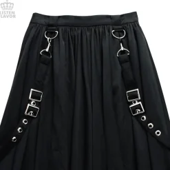 LISTEN FLAVOR Pleated Maxi Skirt w/ Shoulder Straps