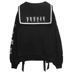 LISTEN FLAVOR Prayer Lace-Up Sailor Top