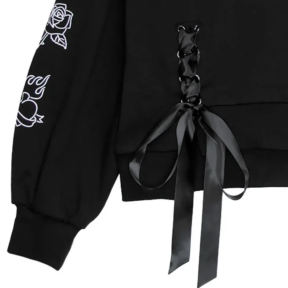 LISTEN FLAVOR Prayer Lace-Up Sailor Top