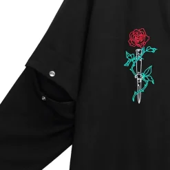 LISTEN FLAVOR Rose & Playing Cards 2-Way Shirt