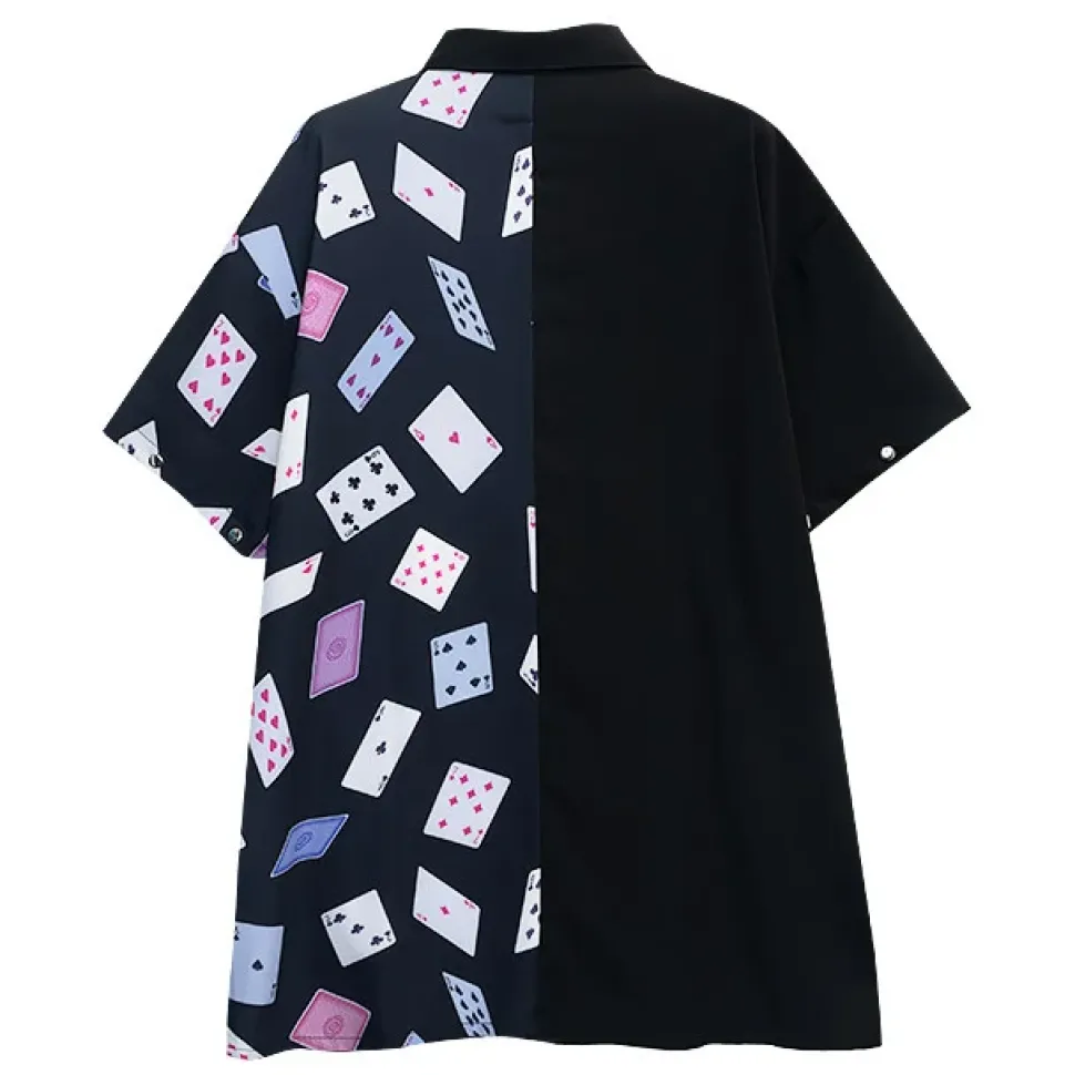 LISTEN FLAVOR Rose & Playing Cards 2-Way Shirt