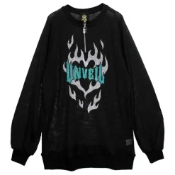 LISTEN FLAVOR See-Through Mesh Pullover