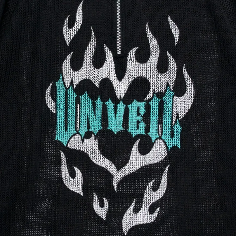 LISTEN FLAVOR See-Through Mesh Pullover