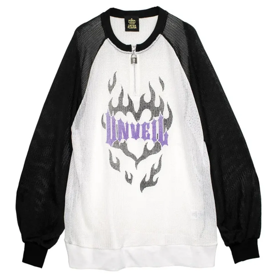 LISTEN FLAVOR See-Through Mesh Pullover