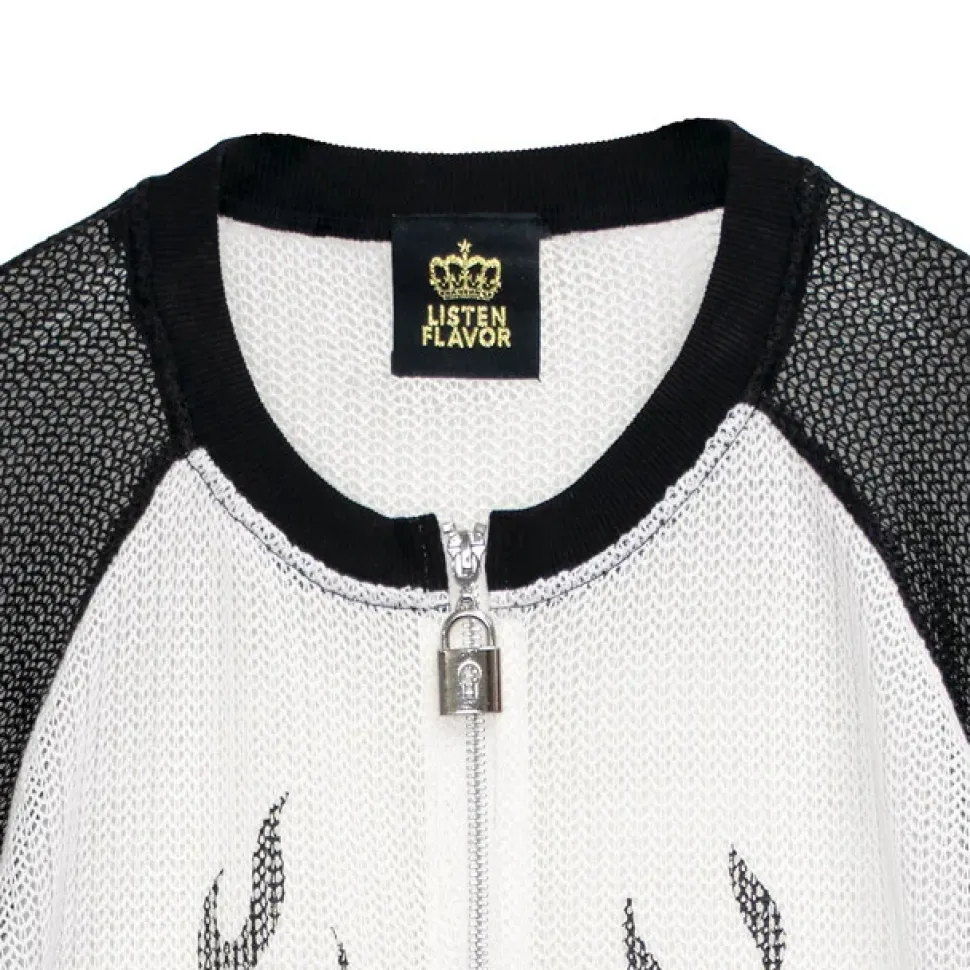 LISTEN FLAVOR See-Through Mesh Pullover