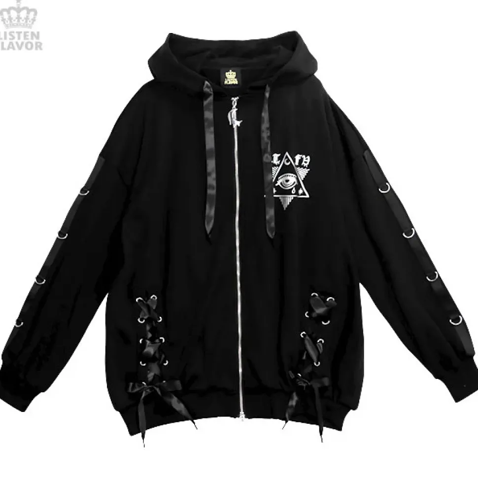 LISTEN FLAVOR Shinpi no Hitomi Lace-Up Hoodie