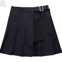 LISTEN FLAVOR Shorts w/ Wrap-around Pleated Skirt