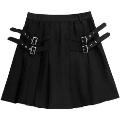 LISTEN FLAVOR Side Belt Pleated Skirt