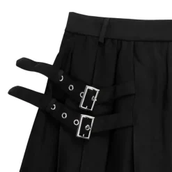 LISTEN FLAVOR Side Belt Pleated Skirt
