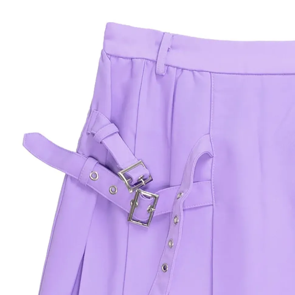LISTEN FLAVOR Side Belt Pleated Skirt