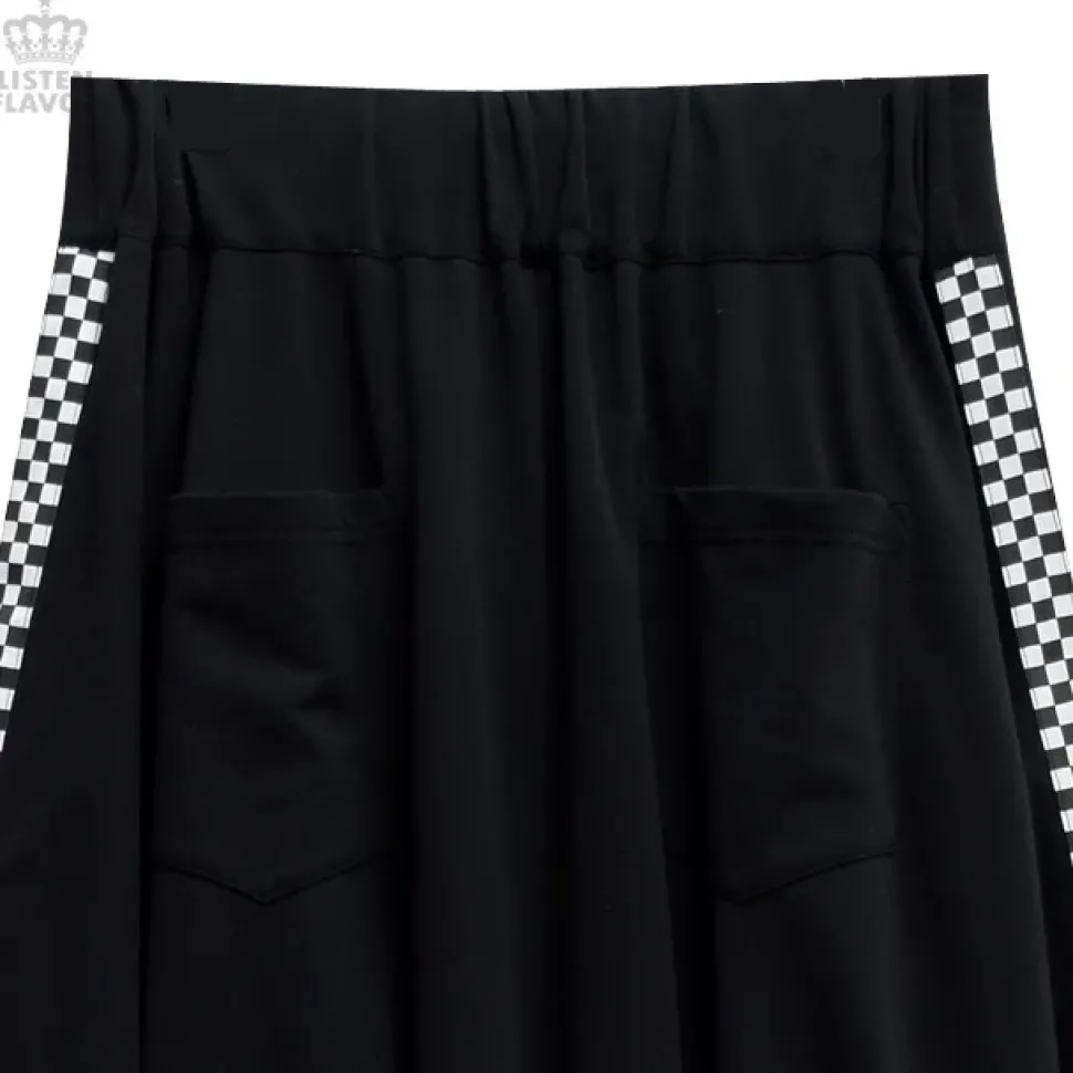 LISTEN FLAVOR Side Chekered Super Wide Skirt